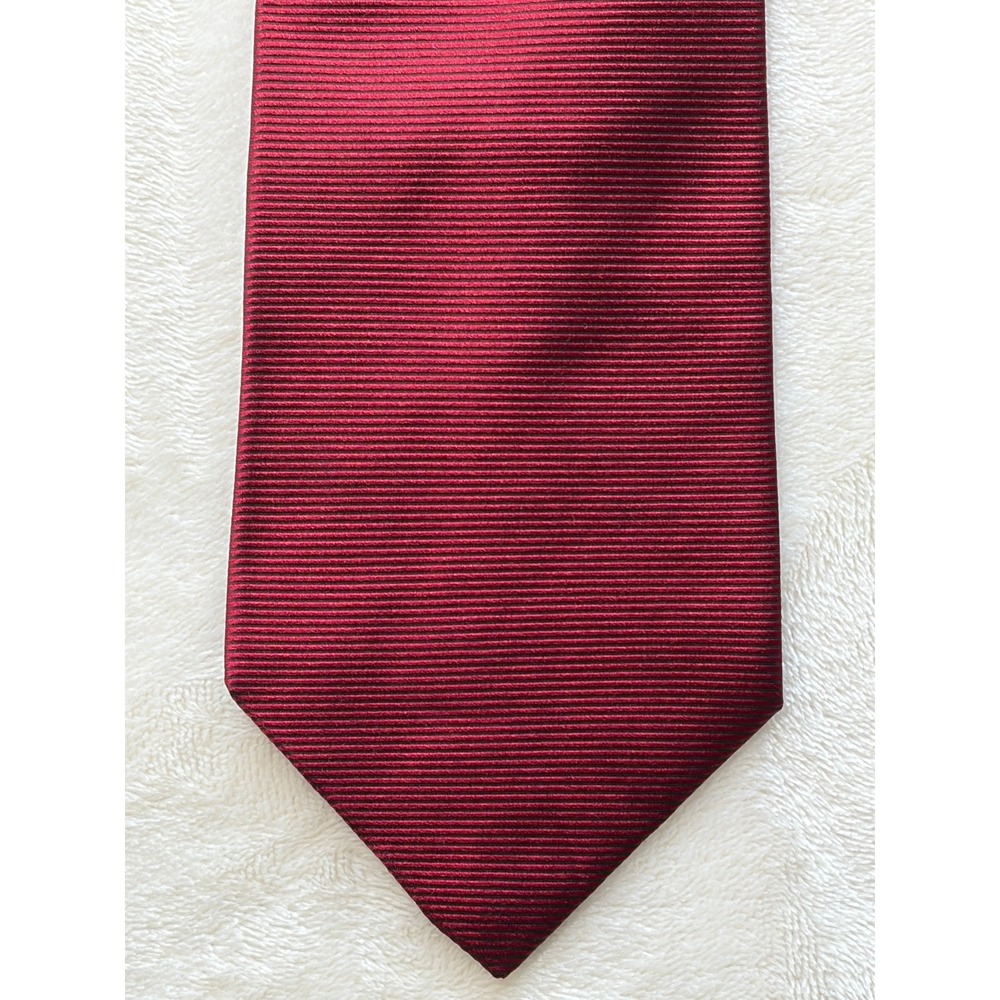 Villa Bugatti Vintage Red Ribbed Silk Necktie Mens OS Excellent